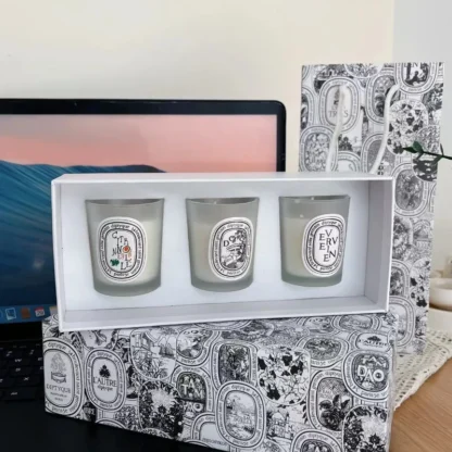 3PC Aromatherapy Candle Fig Roes Aromatherapy Diffuser Household Bedroom Sleep Aid Candle Home Decoration Christmas Gift - Image 3