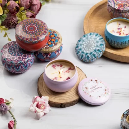 1/4PCS Vintage Scented Candles Soy Wax Candle Jars Flower Fragrance Scent Candle Wedding Ceremony Birthday Gifts Home Decoration - Image 5