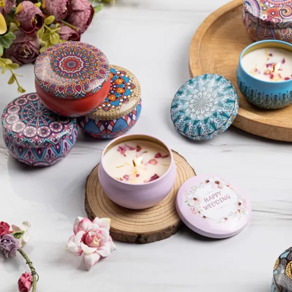 1/4PCS Vintage Scented Candles Soy Wax Candle Jars Flower Fragrance Scent Candle Wedding Ceremony Birthday Gifts Home Decoration - Image 5