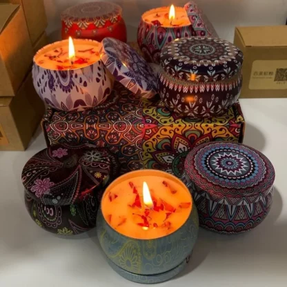 1/4PCS Vintage Scented Candles Soy Wax Candle Jars Flower Fragrance Scent Candle Wedding Ceremony Birthday Gifts Home Decoration - Image 2