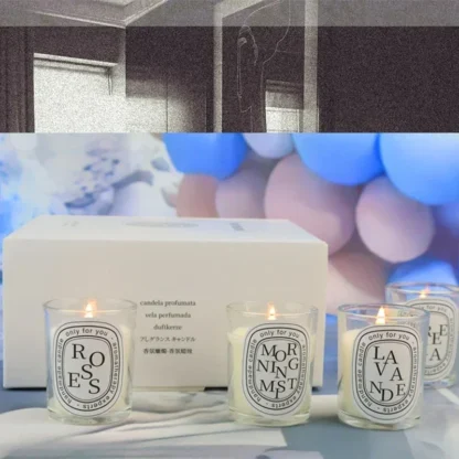 Scented Aromatic Candles Guest Gift Candles Lot Wedding Candles White in Glass Jars Luxury Candle for Home Decor - Image 6