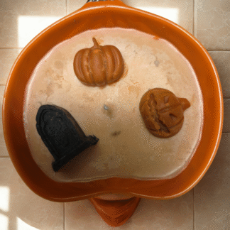 🎃 Halloween Pumpkin Pie Candle – Soy Wax, Decorative Wax Toppings