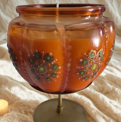 16 oz Pumpkin Pie Scented Fluorescent Crystal Candle - Image 7