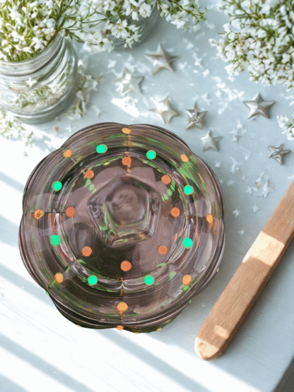 🎃✨ Fluorescent Pumpkin Pie Candle with Crystals – Handmade Fall Magic ✨🎃 - Image 4