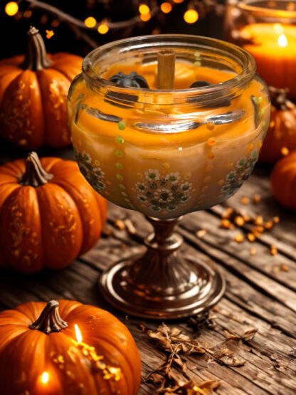 🎃✨ Fluorescent Pumpkin Pie Candle with Crystals – Handmade Fall Magic ✨🎃 - Image 2